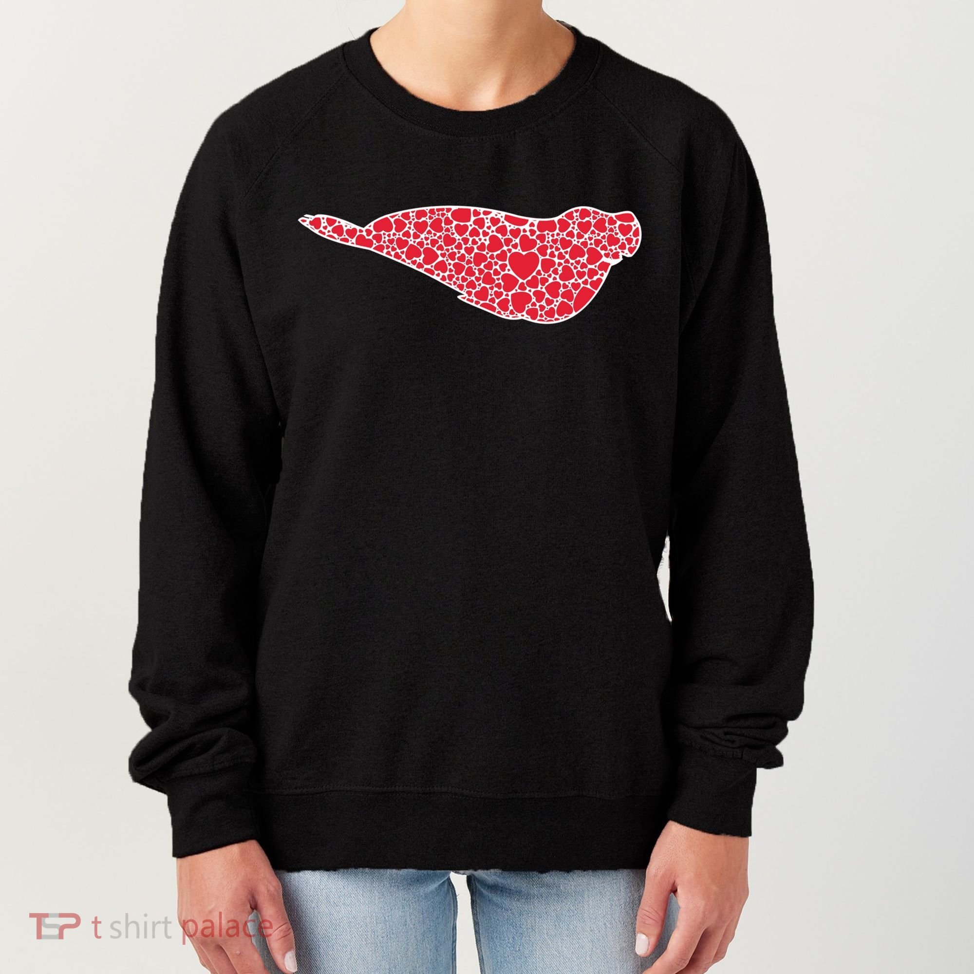 Elephant Seal Hearts Valentine's Day Pup Lover Gift Cute Gift Women's Sweatshirt