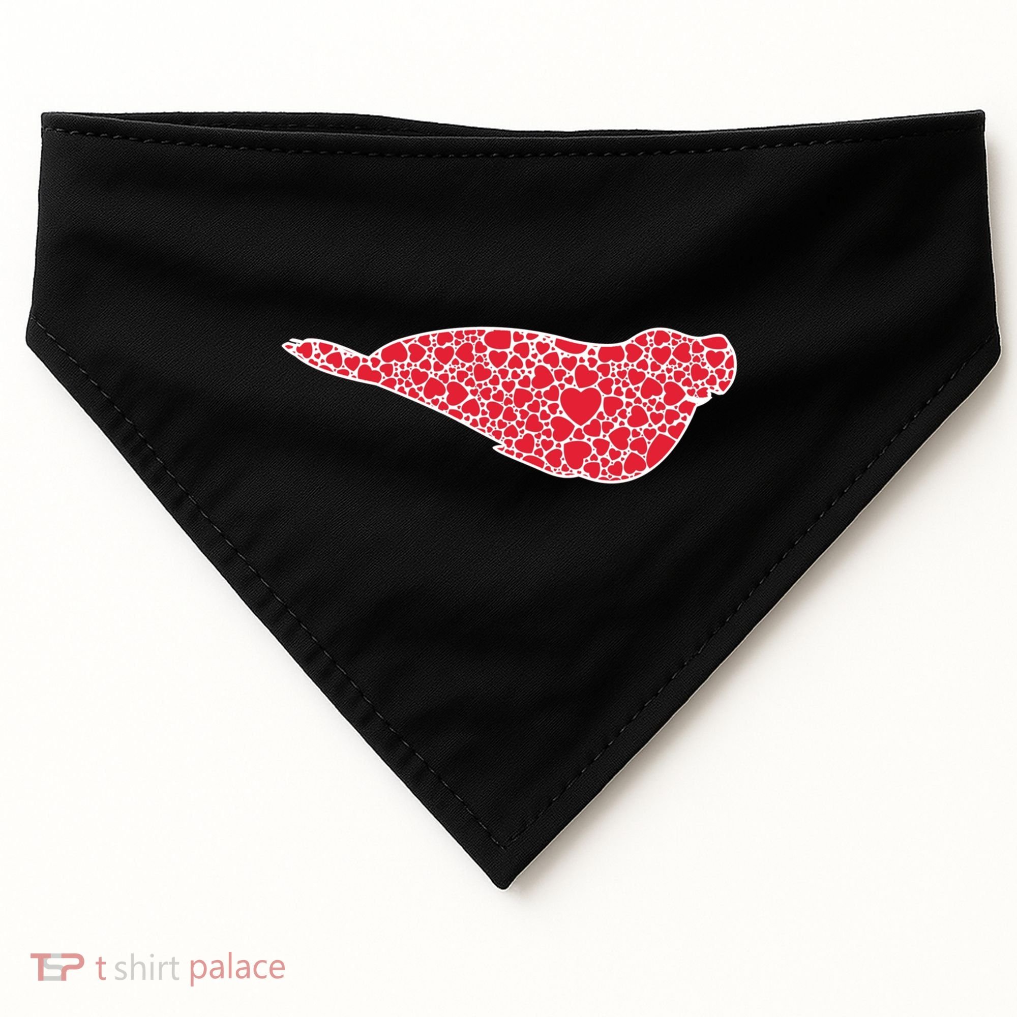Elephant Seal Hearts Valentine's Day Pup Lover Gift Cute Gift USA-Made Doggie Bandana