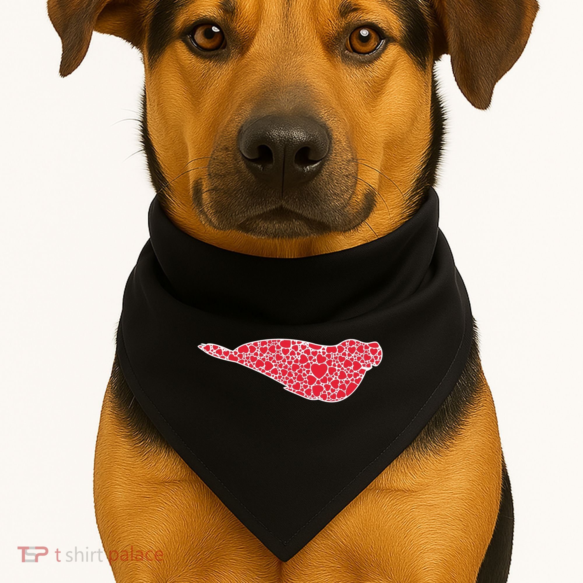 Elephant Seal Hearts Valentine's Day Pup Lover Gift Cute Gift USA-Made Doggie Bandana