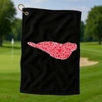 Elephant Seal Hearts Valentine's Day Pup Lover Gift Cute Gift Golf Towel thumb 1