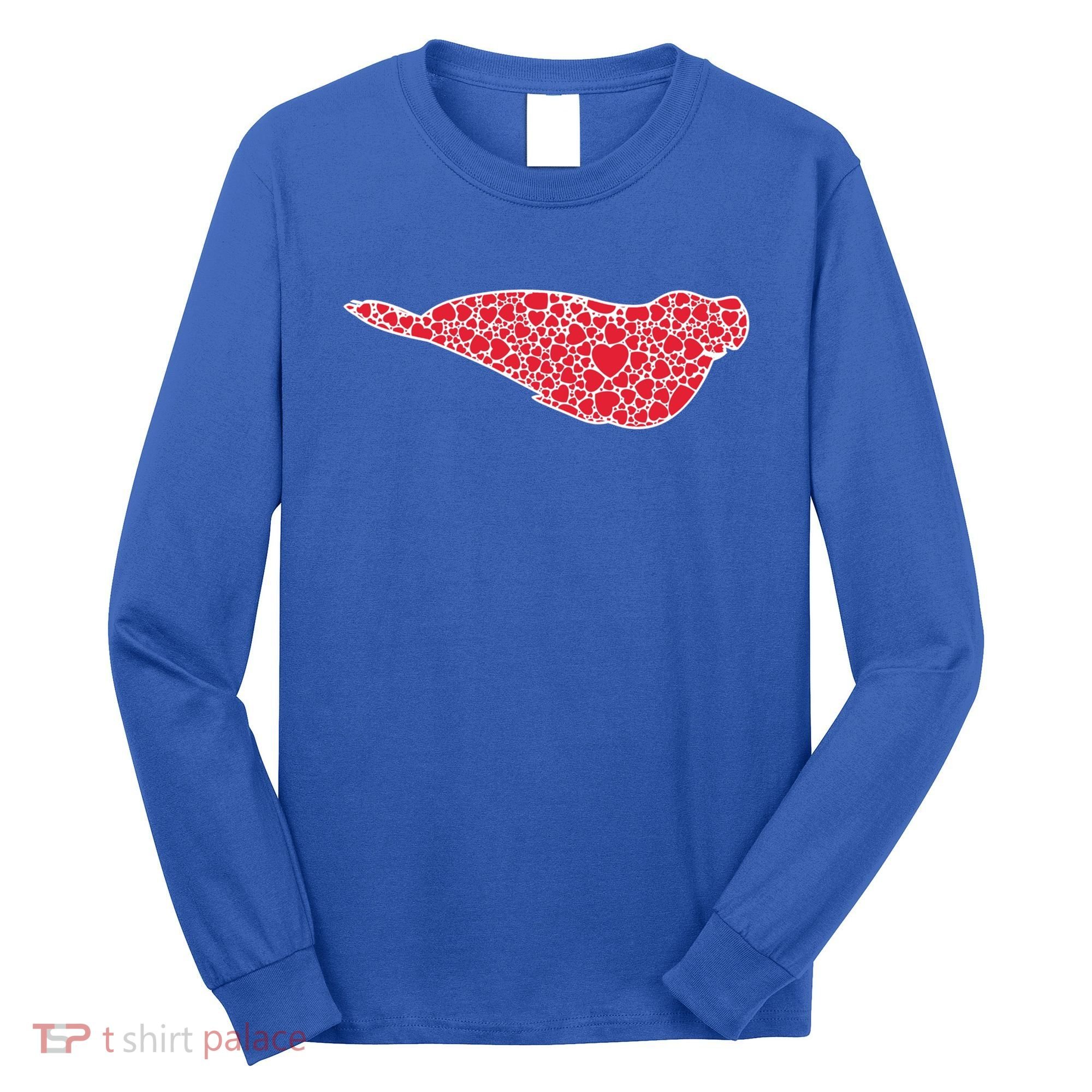 Elephant Seal Hearts Valentine's Day Pup Lover Gift Cute Gift Long Sleeve Shirt