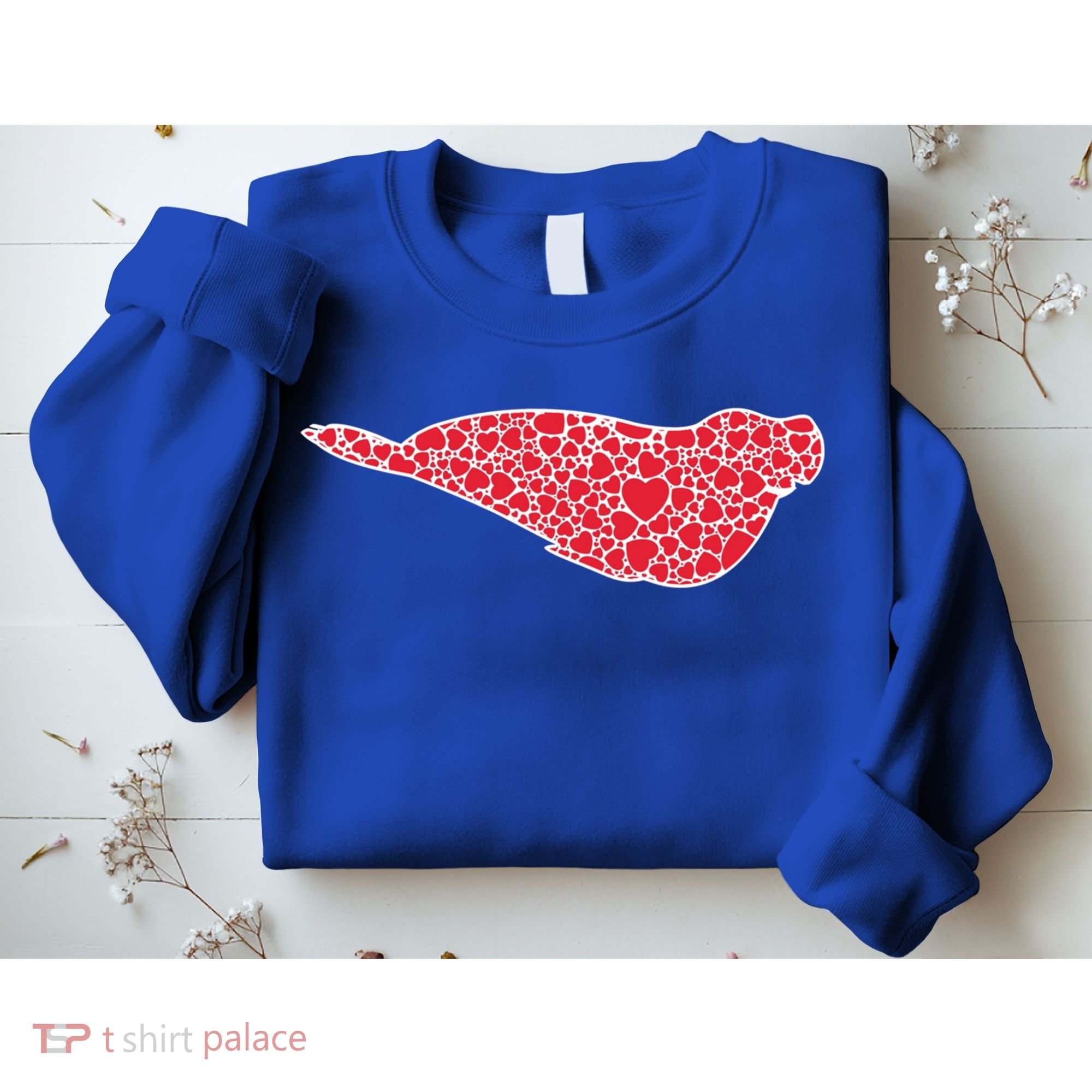 Elephant Seal Hearts Valentine's Day Pup Lover Gift Cute Gift Sweatshirt