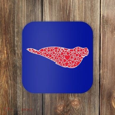 Elephant Seal Hearts Valentine's Day Pup Lover Gift Cute Gift Coaster