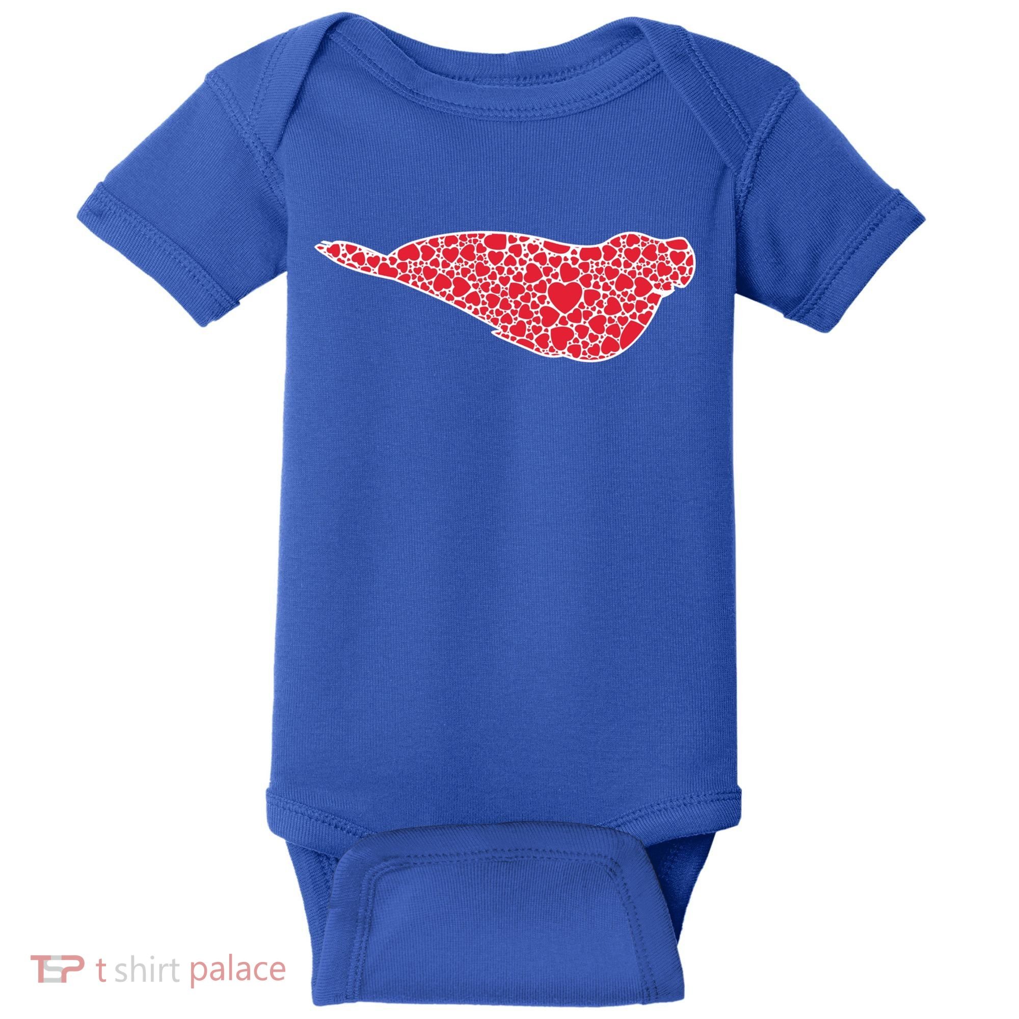 Elephant Seal Hearts Valentine's Day Pup Lover Gift Cute Gift Baby Bodysuit