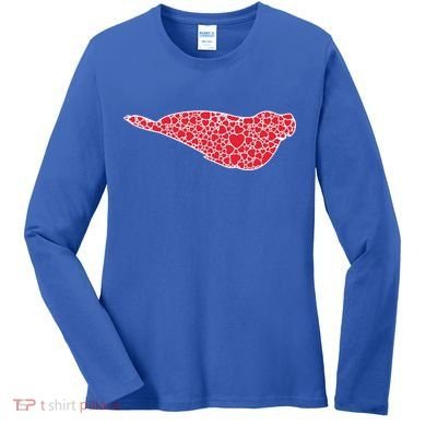 Elephant Seal Hearts Valentine's Day Pup Lover Gift Cute Gift Women's Long Sleeve Shirt