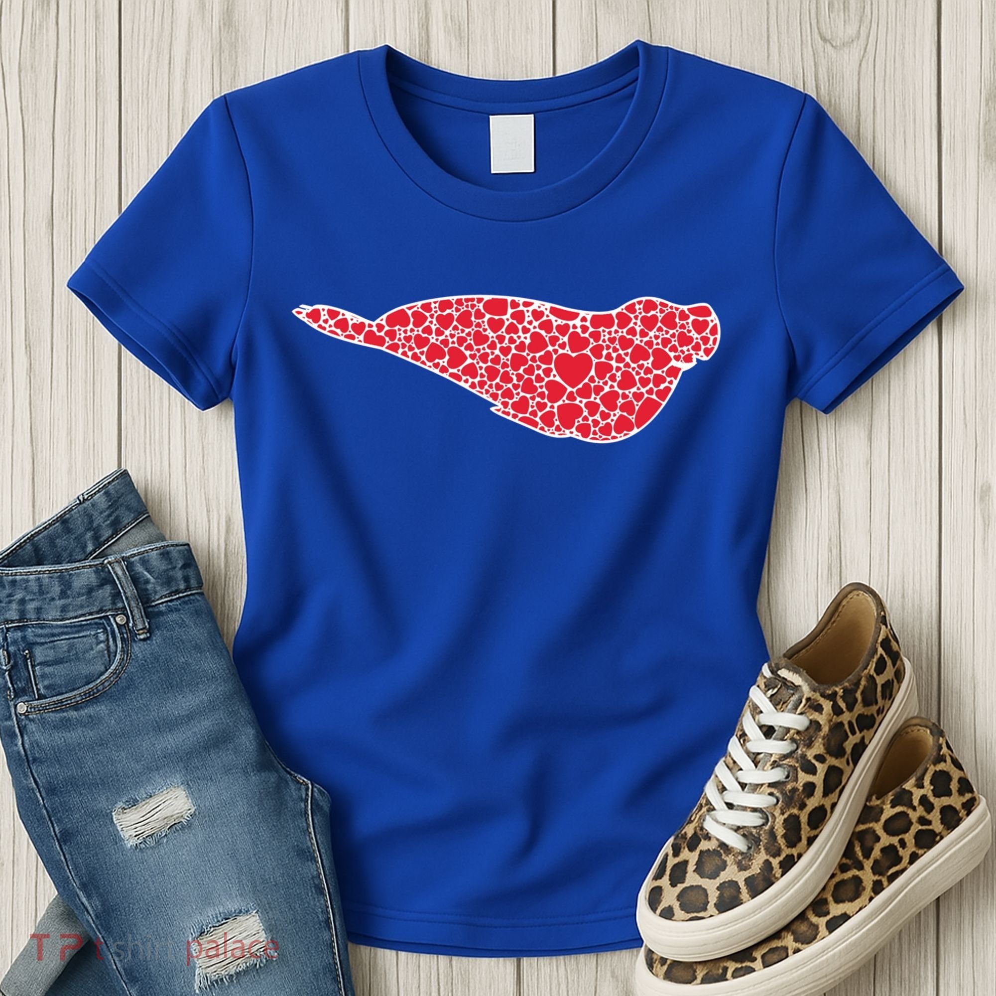 Elephant Seal Hearts Valentine's Day Pup Lover Gift Cute Gift Women's T-Shirt