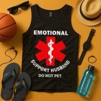 Emotional Support Husband Do Not Pet Tank Top thumb 4