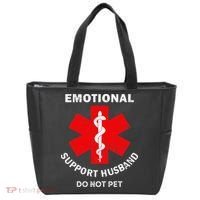 Emotional Support Husband Do Not Pet Tote Bag thumb 0