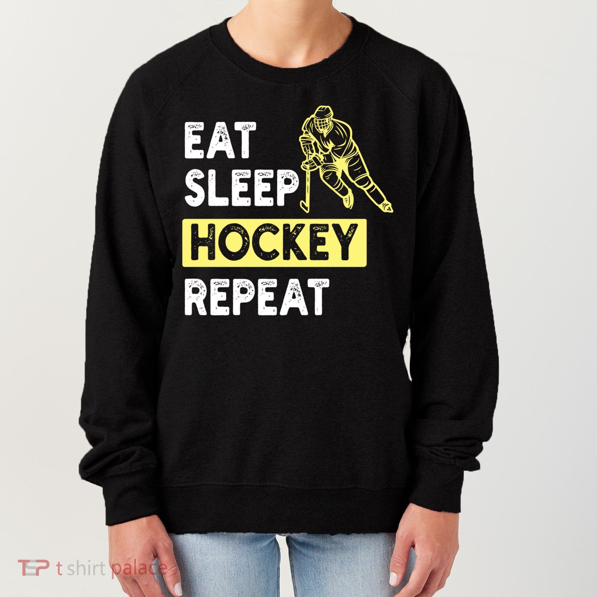 Eat Sleep Hockey Repeat Tee Gift Kids Hockey Lovers Gift Women's Sweatshirt