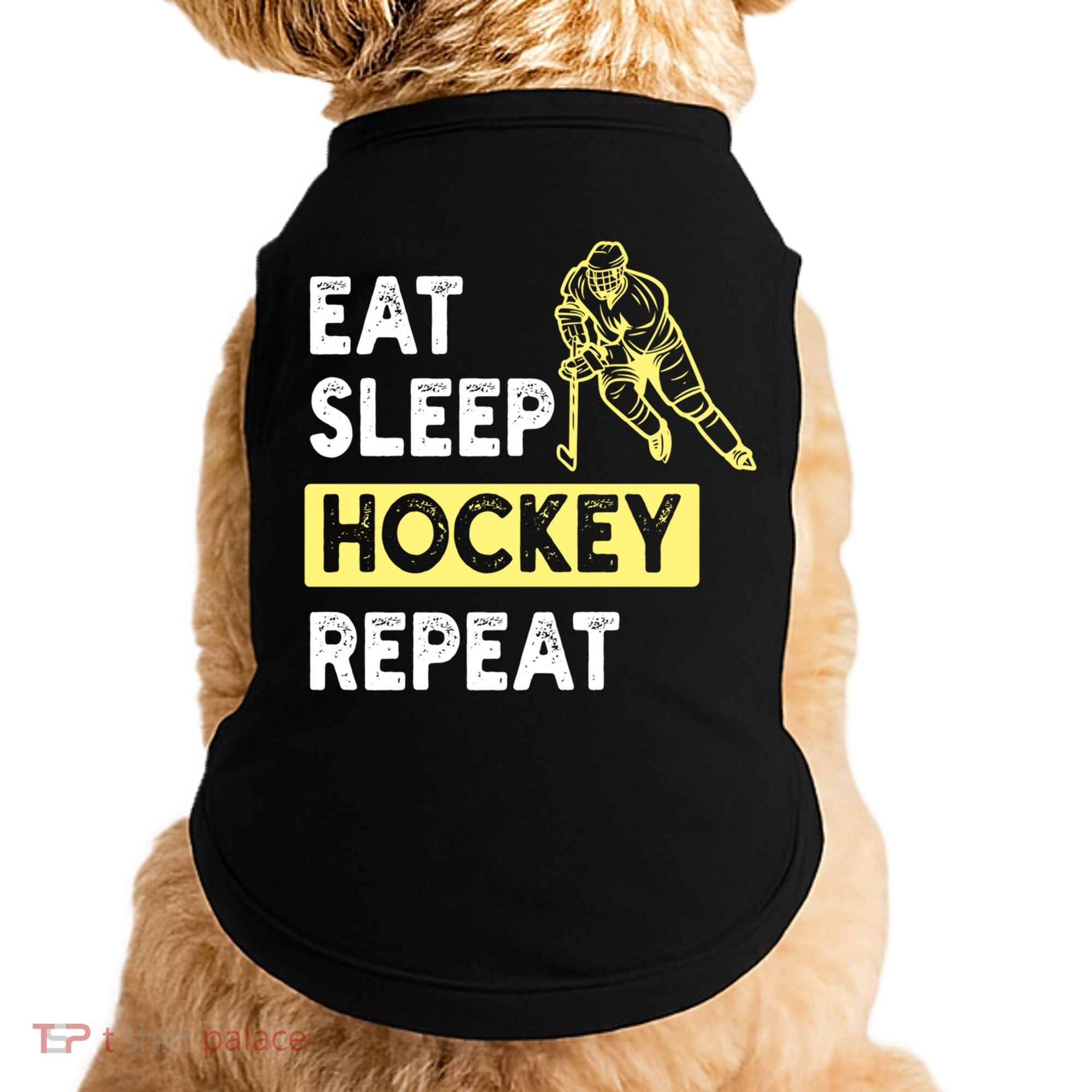 Eat Sleep Hockey Repeat Tee Gift Kids Hockey Lovers Gift Doggie Tank