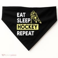 Eat Sleep Hockey Repeat Tee Gift Kids Hockey Lovers Gift USA-Made Doggie Bandana thumb 0