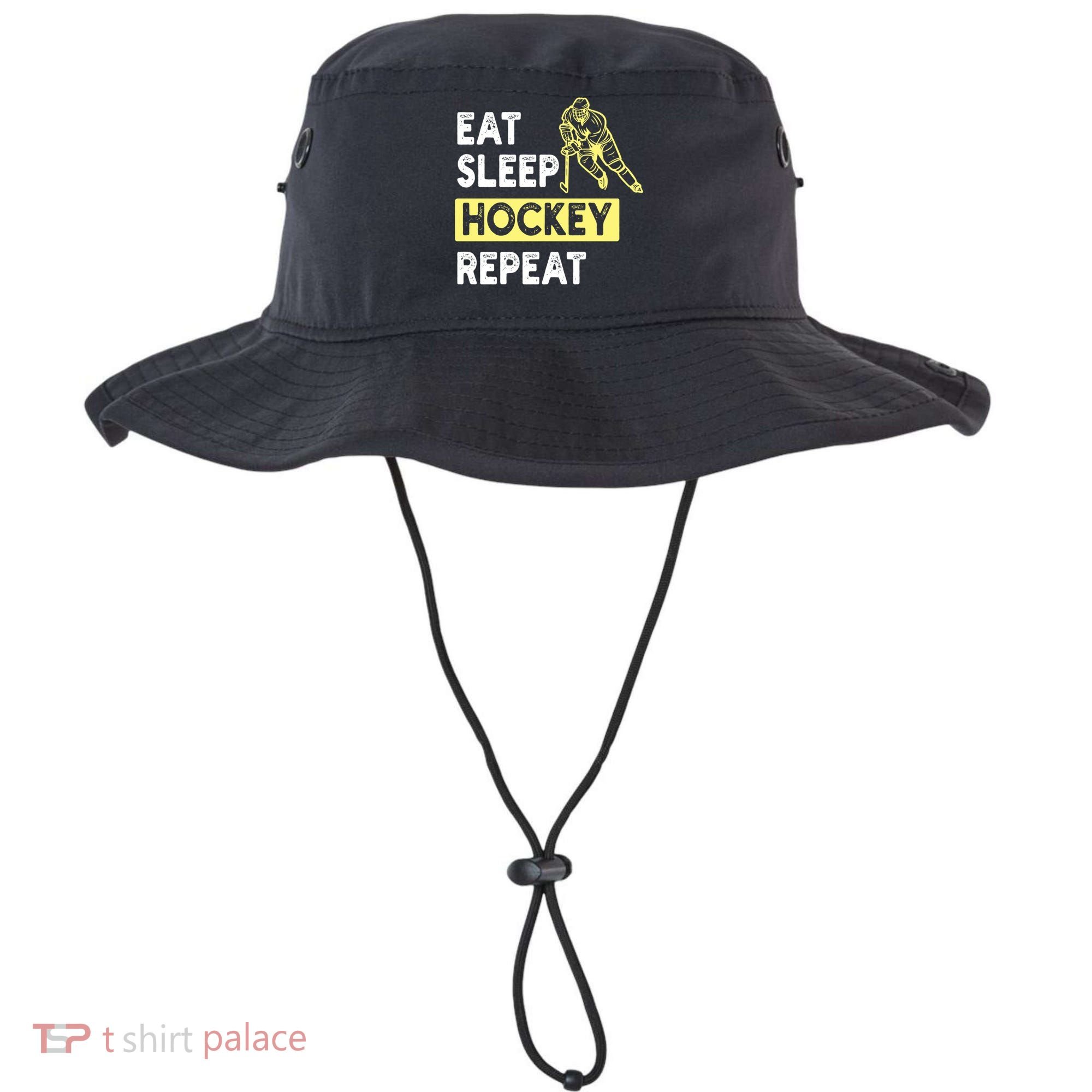 Eat Sleep Hockey Repeat Tee Gift Kids Hockey Lovers Gift Bucket Hat