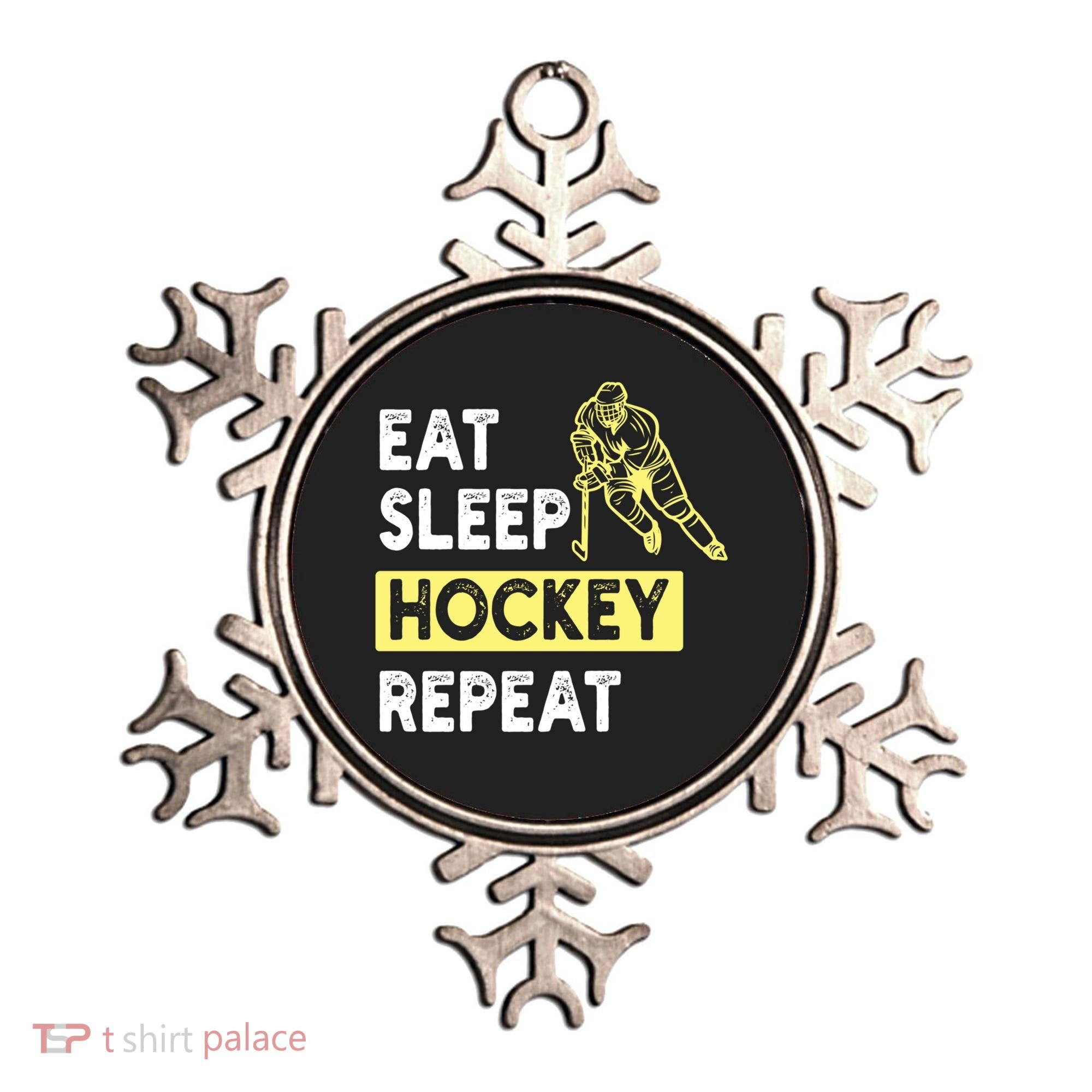 Eat Sleep Hockey Repeat Tee Gift Kids Hockey Lovers Gift Ornament