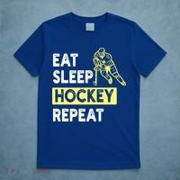 Eat Sleep Hockey Repeat Tee Gift Kids Hockey Lovers Gift T-Shirt thumb 5