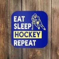 Eat Sleep Hockey Repeat Tee Gift Kids Hockey Lovers Gift Coaster thumb 0