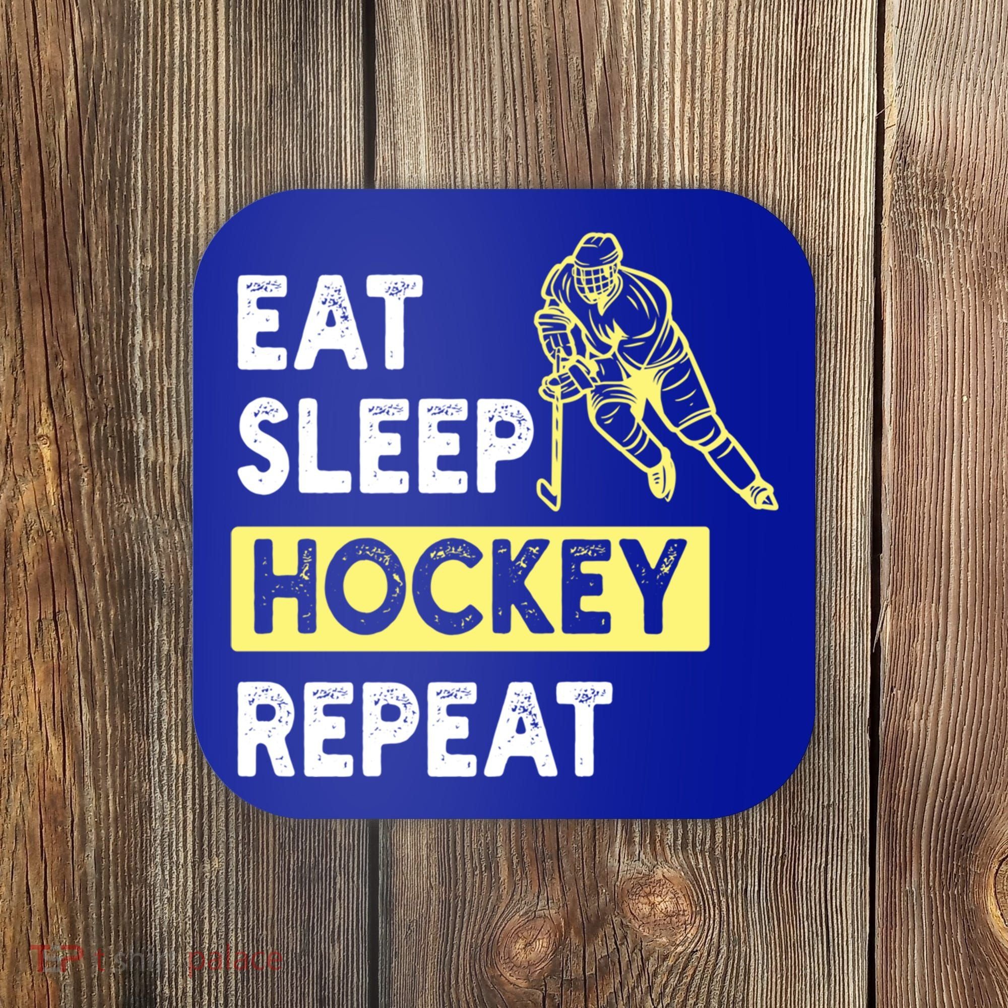 Eat Sleep Hockey Repeat Tee Gift Kids Hockey Lovers Gift Coaster