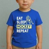 Eat Sleep Hockey Repeat Tee Gift Kids Hockey Lovers Gift Toddler T-Shirt thumb 2