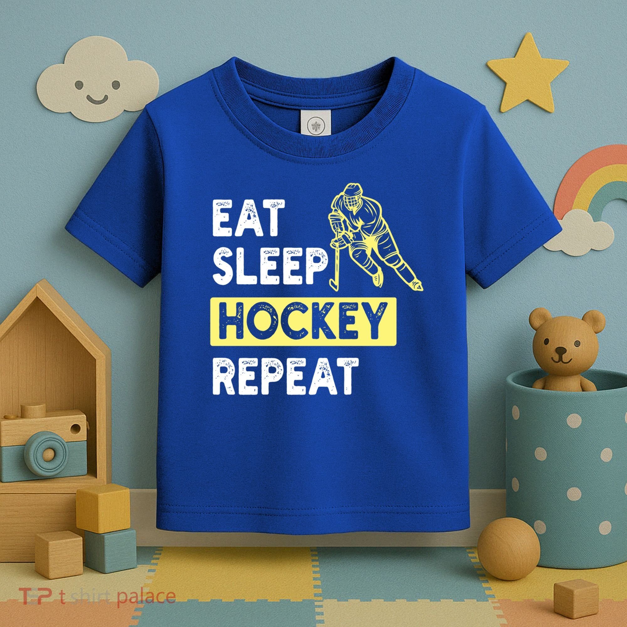Eat Sleep Hockey Repeat Tee Gift Kids Hockey Lovers Gift Toddler T-Shirt