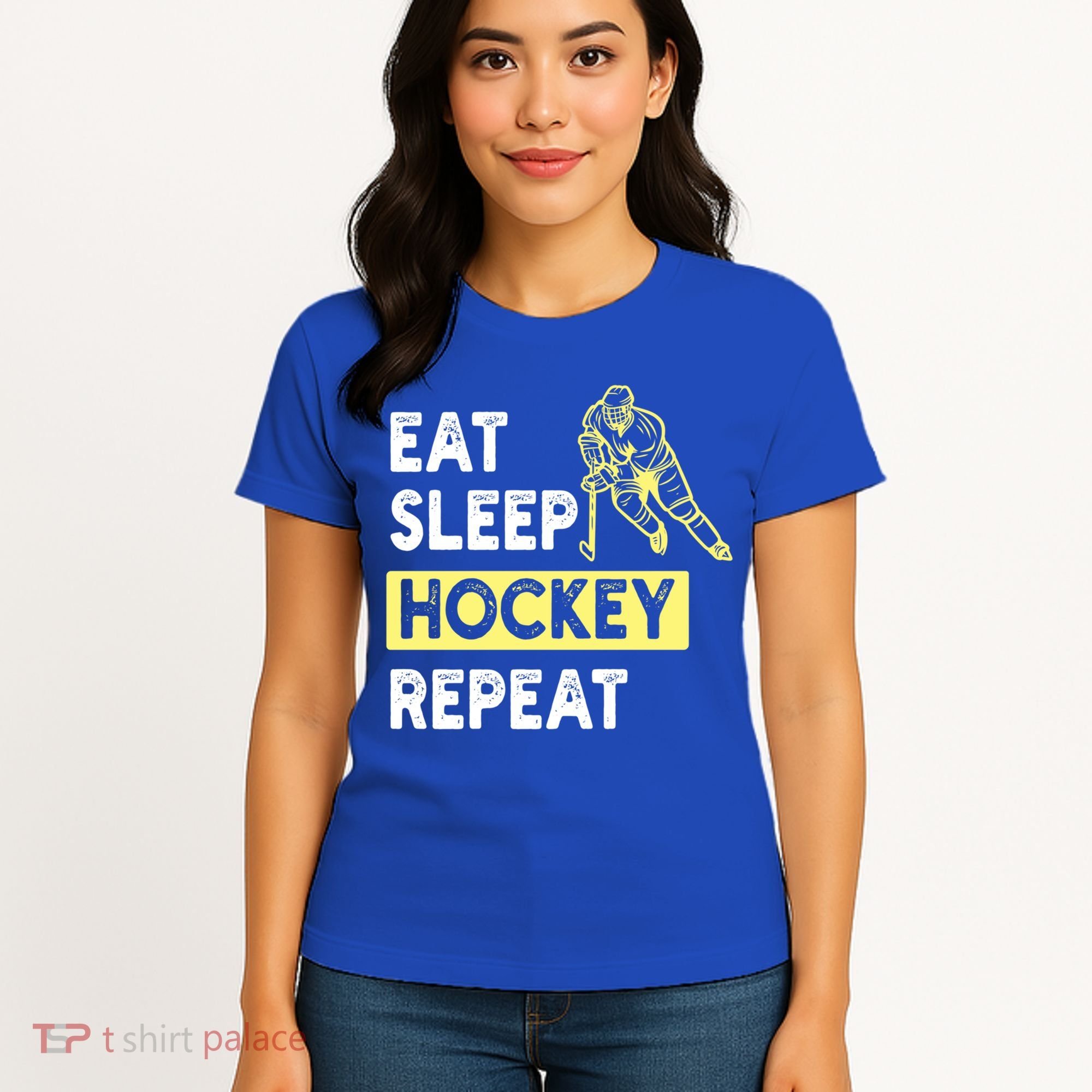 Eat Sleep Hockey Repeat Tee Gift Kids Hockey Lovers Gift Women's T-Shirt