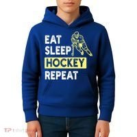 Eat Sleep Hockey Repeat Tee Gift Kids Hockey Lovers Gift Kids Hoodie thumb 4