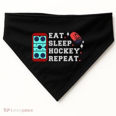 Eat Sleep Hockey Repeat USA-Made Doggie Bandana
