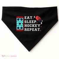 Eat Sleep Hockey Repeat USA-Made Doggie Bandana thumb 0
