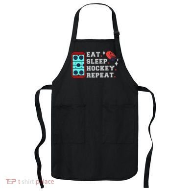 Eat Sleep Hockey Repeat Apron