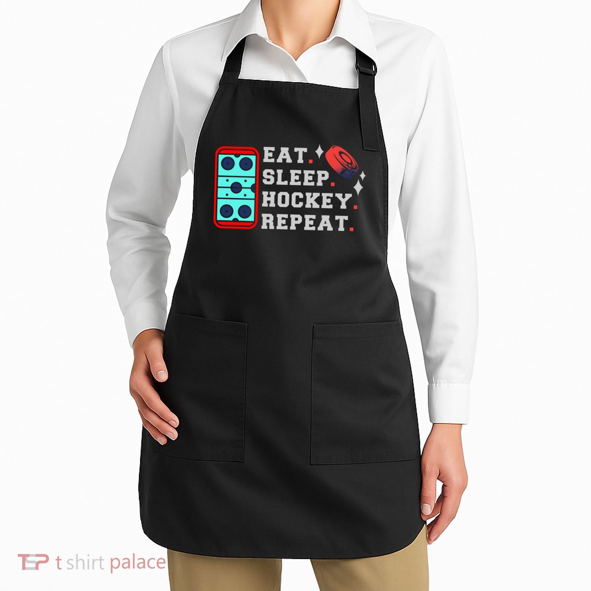 Eat Sleep Hockey Repeat Apron