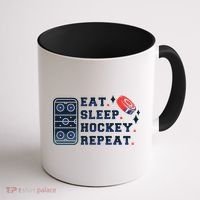 Eat Sleep Hockey Repeat Coffee Mug thumb 1