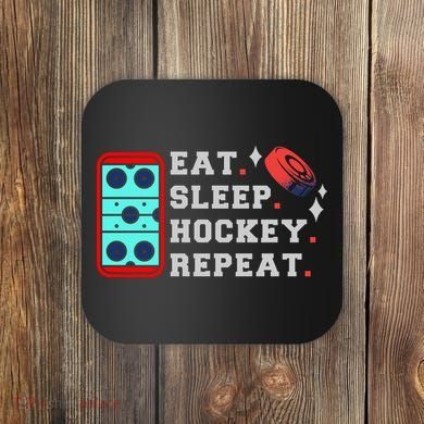 Eat Sleep Hockey Repeat Coaster