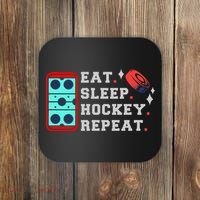 Eat Sleep Hockey Repeat Coaster thumb 0
