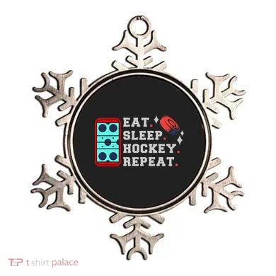 Eat Sleep Hockey Repeat Ornament