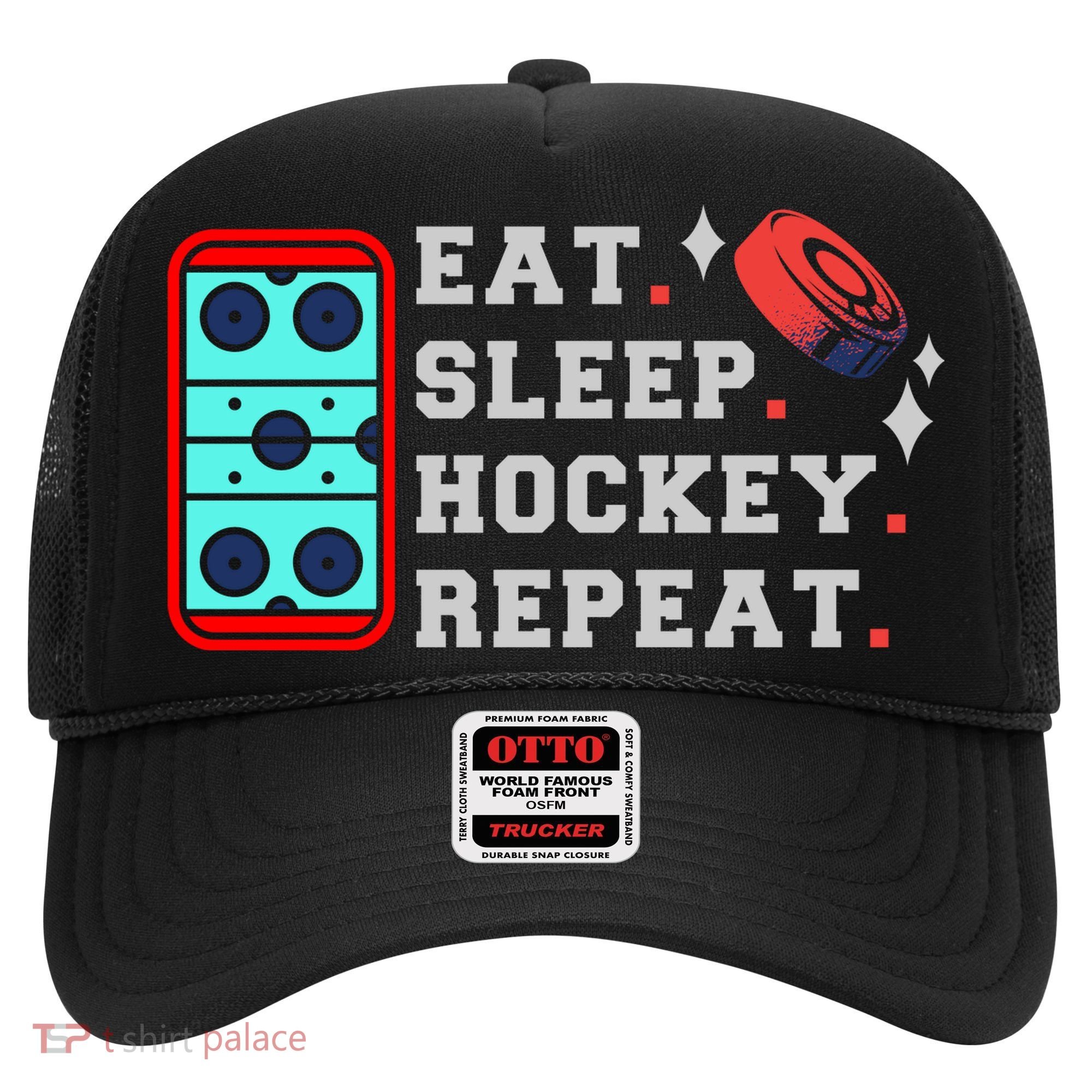 Eat Sleep Hockey Repeat Hat