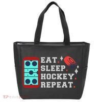 Eat Sleep Hockey Repeat Tote Bag thumb 0