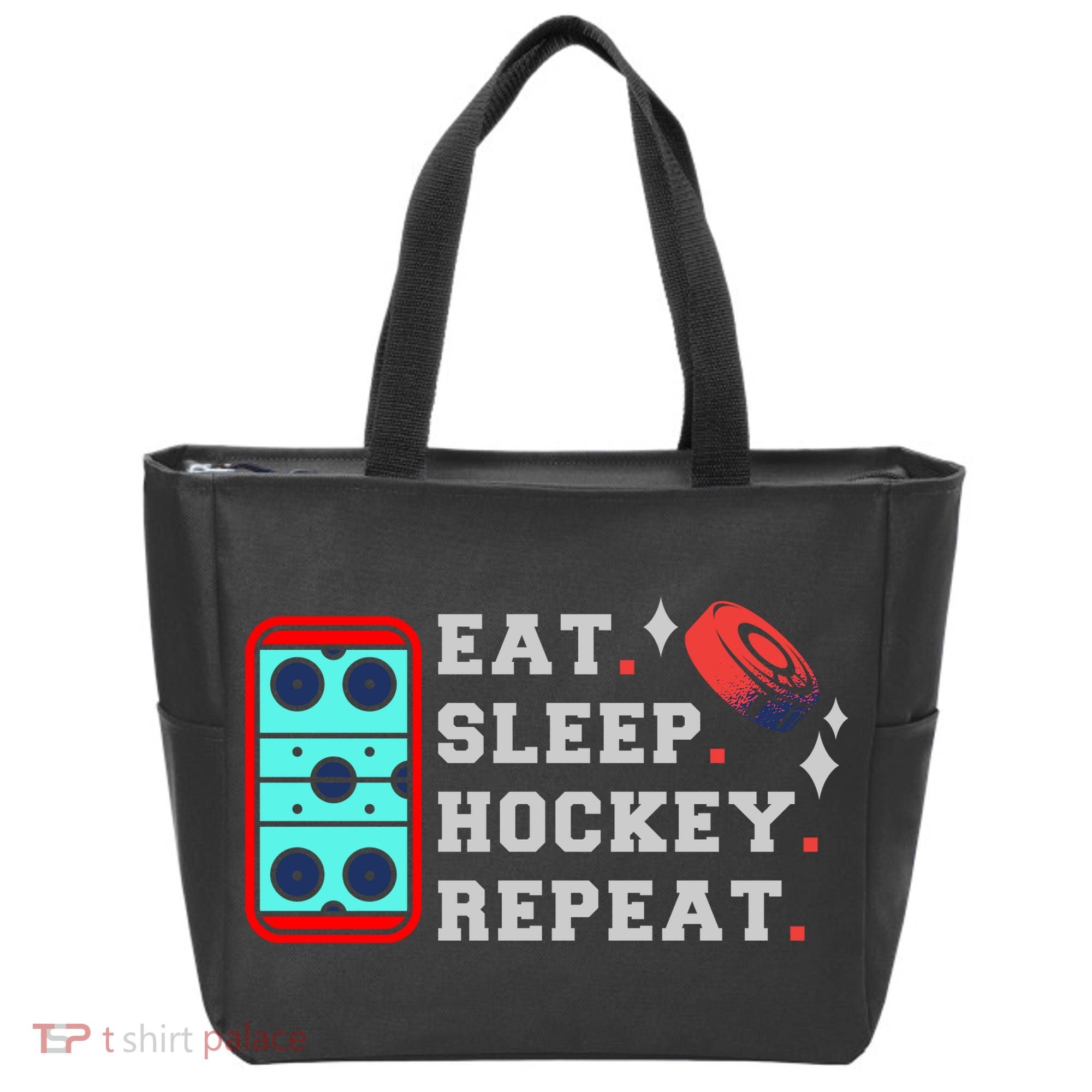 Eat Sleep Hockey Repeat Tote Bag