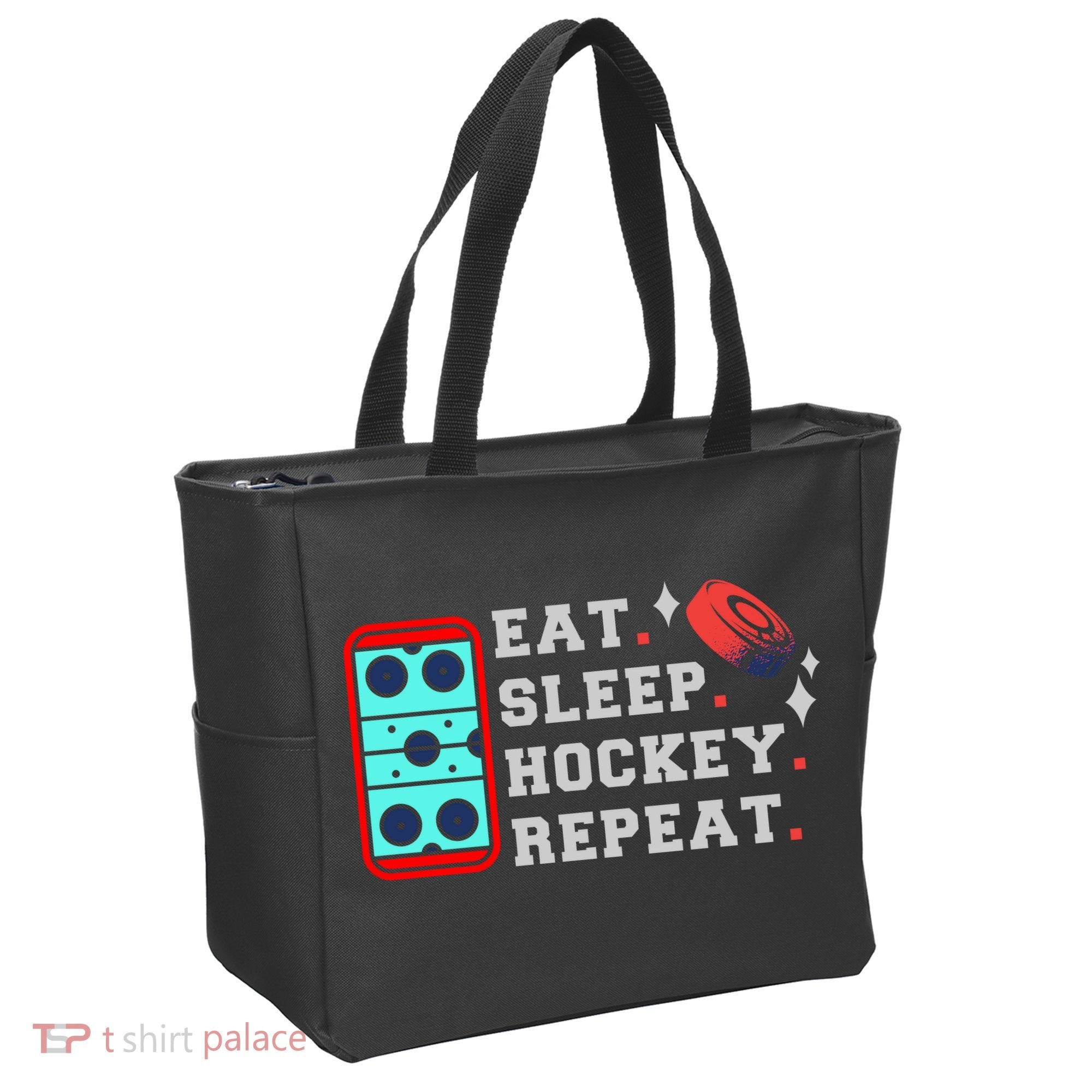 Eat Sleep Hockey Repeat Tote Bag