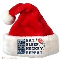 Eat Sleep Hockey Repeat Santa Hat thumb 0