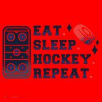 Eat Sleep Hockey Repeat Santa Hat thumb 1