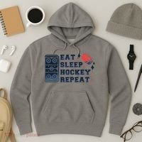 Eat Sleep Hockey Repeat Hoodie thumb 3