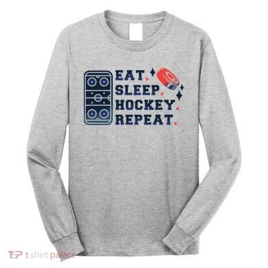 Eat Sleep Hockey Repeat Long Sleeve Shirt