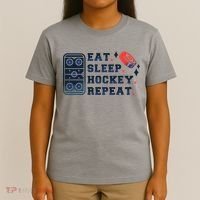 Eat Sleep Hockey Repeat T-Shirt thumb 4