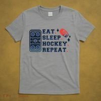 Eat Sleep Hockey Repeat T-Shirt thumb 5