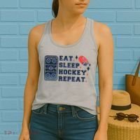 Eat Sleep Hockey Repeat Women's Tank Top thumb 2