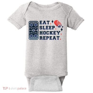 Eat Sleep Hockey Repeat Baby Bodysuit