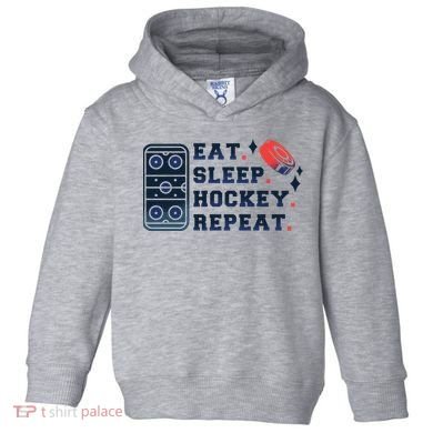 Eat Sleep Hockey Repeat Toddler Hoodie