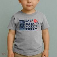 Eat Sleep Hockey Repeat Toddler T-Shirt thumb 2