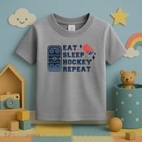 Eat Sleep Hockey Repeat Toddler T-Shirt thumb 3