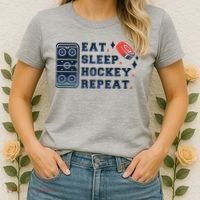 Eat Sleep Hockey Repeat Women's T-Shirt thumb 2