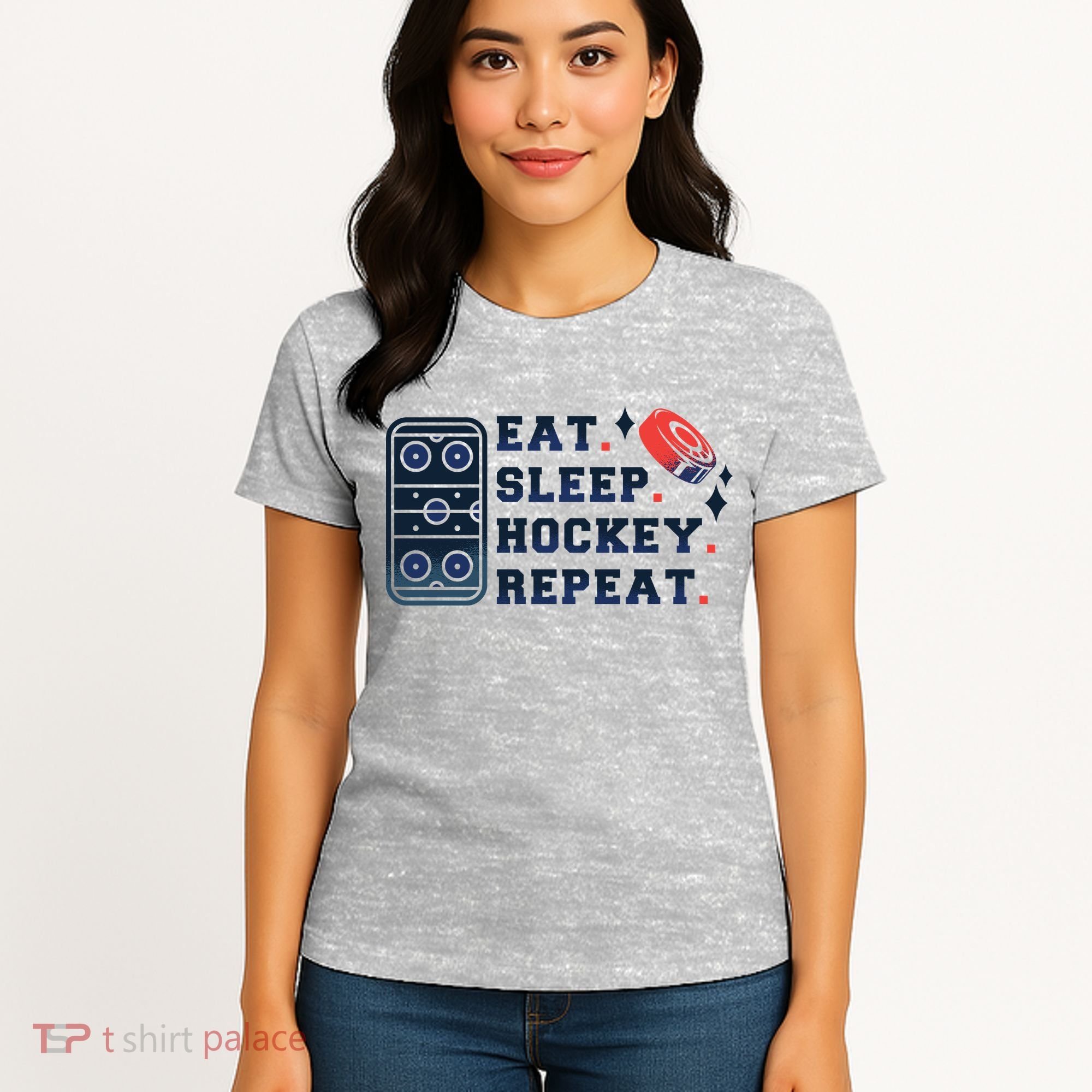 Eat Sleep Hockey Repeat Women's T-Shirt