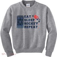 Eat Sleep Hockey Repeat Kids Sweatshirt thumb 0